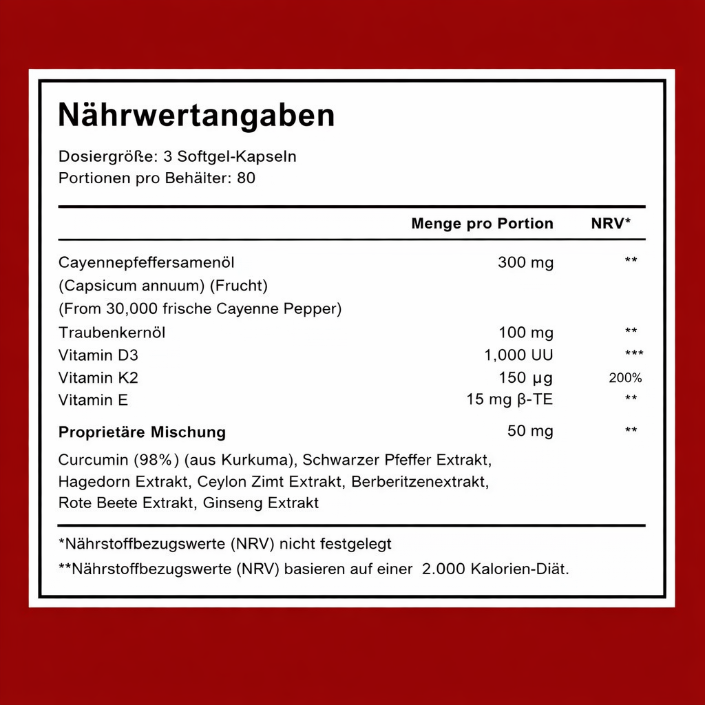 Unterstützt die Gefäßfunktion mit Karmyy Capsaicin Softgel